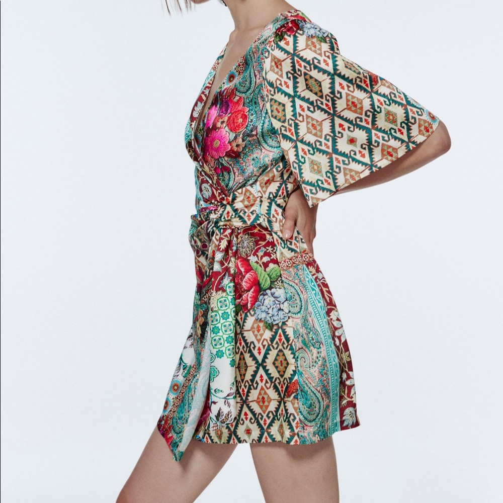 Zara Patchwork Print Mini Dress - image 3
